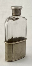 Edwardian Silver Plate & Faceted Glass Hip Flask. Asprey of London, circa 1910.