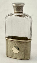 Edwardian Silver Plate & Faceted Glass Hip Flask. Asprey of London, circa 1910.