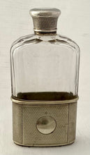 Edwardian Silver Plate & Faceted Glass Hip Flask. Asprey of London, circa 1910.