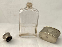 Edwardian Silver Plate & Faceted Glass Hip Flask. Asprey of London, circa 1910.
