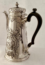 Georgian, George II, Silver Coffee Pot. London 1734 John Fossey. 22 troy ounces.
