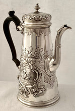 Georgian, George II, Silver Coffee Pot. London 1734 John Fossey. 22 troy ounces.