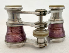 Asprey Guilloche Enamel & Mother of Pearl Opera/Theatre Glasses.