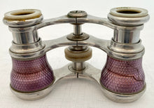 Asprey Guilloche Enamel & Mother of Pearl Opera/Theatre Glasses.