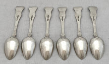 Six Victorian Scottish Silver Teaspoons. Glasgow 1853 Alexander Coghill. 5 troy ounces.
