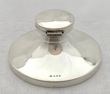 George VI Large Silver Capstan Inkwell. Birmingham 1948 Sanders & Mackenzie.
