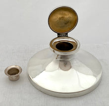 George VI Large Silver Capstan Inkwell. Birmingham 1948 Sanders & Mackenzie.