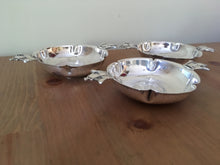 Asprey full set of three silver quaich bowls with crown handles commemorating 1936 when Britain had three Kings. All signed by R. E. Stone. London 1936 Asprey