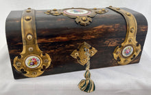 Victorian Coromandel Box with Porcelain Lozenges. T.A. Simpson, Regent St, London.