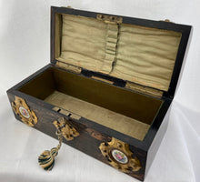 Victorian Coromandel Box with Porcelain Lozenges. T.A. Simpson, Regent St, London.