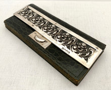 Victorian Silver Mounted Leather Purse. Birmingham 1899 Ludwig Krumm.