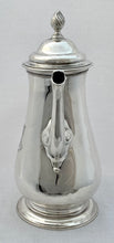 Georgian,  George III, Silver Armorial Coffee Pot. London 1763 William Grundy. 16 troy ounces.