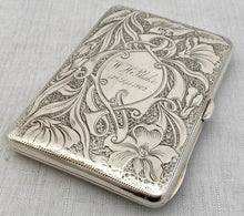 Edwardian Art Nouveau Silver Card Case. Birmingham 1901 William Hayes.