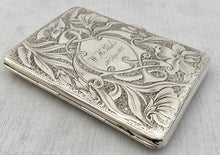 Edwardian Art Nouveau Silver Card Case. Birmingham 1901 William Hayes.