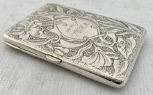 Edwardian Art Nouveau Silver Card Case. Birmingham 1901 William Hayes.