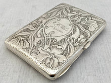 Edwardian Art Nouveau Silver Card Case. Birmingham 1901 William Hayes.