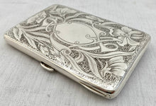 Edwardian Art Nouveau Silver Card Case. Birmingham 1901 William Hayes.