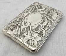 Edwardian Art Nouveau Silver Card Case. Birmingham 1901 William Hayes.