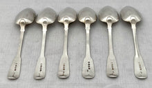 Georgian, George III, Six Silver Dessert Spoons. London 1820 Solomon Royes. 8.8 troy ounces.