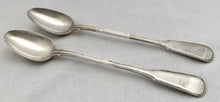 William IV Pair of Scottish Silver Basting Spoons. Glasgow 1831 Robert Gray & Son. 9.4 troy ounces.