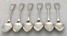 Georgian, George IV, Six Silver Teaspoons. Newcastle 1821 Christian & David Reid. 2.5 troy ounces