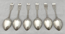 Georgian, George IV, Six Silver Teaspoons. Newcastle 1821 Christian & David Reid. 2.5 troy ounces