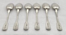 Georgian, George III, Six Silver Teaspoons. London 1818 Thomas Barker. 3.6 troy ounces.