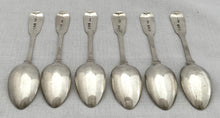 Georgian, George III, Six Silver Teaspoons. London 1818 Thomas Barker. 3.6 troy ounces.