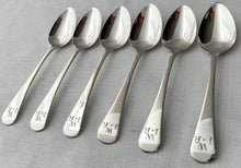 Georgian, George III, Six Silver Teaspoons. London 1813. 2.4 troy ounces.