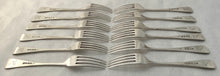 William IV Set of Twelve Silver Dessert Forks. London 1837 Samuel Hayne & Dudley Cater. 15.4 troy ounces.