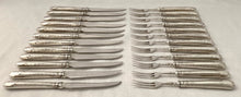 Edwardian Arts & Crafts Silver Handled Pastry Knives & Forks for Twelve. Sheffield 1907, Lee & Wigfull.
