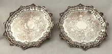 Pair of Silver Plated Waiters with Shell & Scroll Borders.