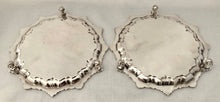 Pair of Silver Plated Waiters with Shell & Scroll Borders.