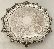 Pair of Silver Plated Waiters with Shell & Scroll Borders.