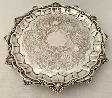 Pair of Silver Plated Waiters with Shell & Scroll Borders.