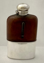 Asprey Silver Plate & Leather Mounted Glass Hip Flask.