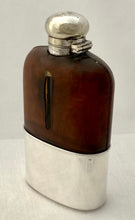 Asprey Silver Plate & Leather Mounted Glass Hip Flask.