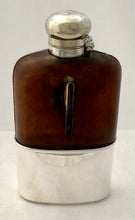Asprey Silver Plate & Leather Mounted Glass Hip Flask.