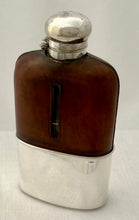 Asprey Silver Plate & Leather Mounted Glass Hip Flask.