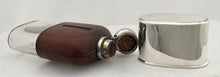 Asprey Silver Plate & Leather Mounted Glass Hip Flask.