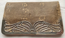 Art Nouveau Silver Mounted Snakeskin Wallet. Birmingham 1903 Ludwig Krumm.