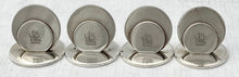 George V Cased Set of Crested Silver Place Card Holders. Chester 1913 Goldsmiths & Silversmiths Co. 3.3 troy ounces.