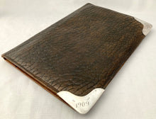 Late Victorian Silver Mounted Leather Blotting & Document Folder. London 1901 Edward Langridge & Co.