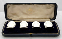 Edwardian Cased Set of Silver Menu & Place Card Holders. Chester 1907 Goldsmiths & Silversmiths Co.