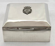 George V Silver Cigarette Box with Cypher for Earl Mountbatten of Burma. London 1912 Goldsmiths & Silversmiths Company.