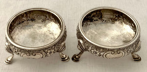 Georgian, George III, Pair of Silver Salts. London 1764 William Kersill. 2.8 troy ounces.