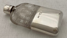 Edwardian Silver & Cut Glass Hip Flask. London 1906 Charles & George Asprey.
