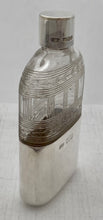 Edwardian Silver & Cut Glass Hip Flask. London 1906 Charles & George Asprey.