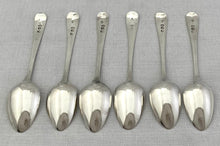 Six George III Silver Feather Edge Teaspoons. London 1808 Solomon Hougham. 2.8 troy ounces.