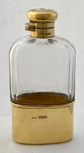 George V Silver Gilt & Cut Glass Hip Flask. London 1912/13 Asprey & Co Ltd.